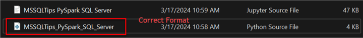 Correct file Format