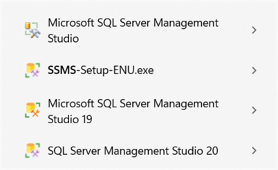 renamed SQL Server Management Studio 20