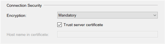 Trust server certificate
