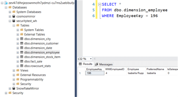 query in SSMS