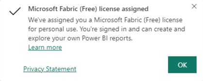 free fabric license assigned