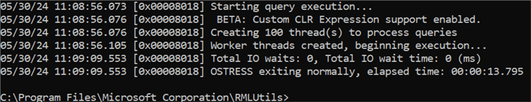 First Workload Stress Test on SQL Server 2019 Workload took ~13 seconds without memory-optimized tempdb metadata feature enabled