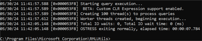 Workload duration using Ostress.exe Each iteration took ~7 seconds to complete with memory-optimized tempdb metadata feature enabled, and using the exact same code.