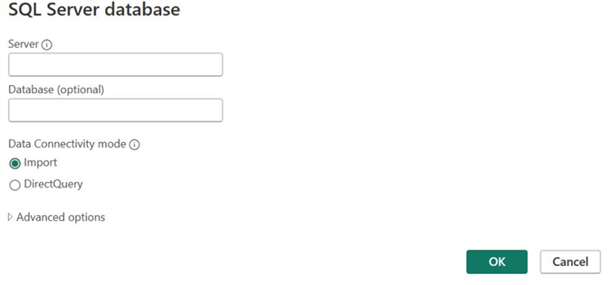 SQL Server database window