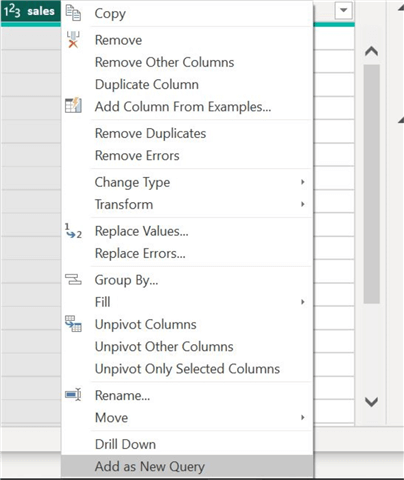 Duplicating sales column