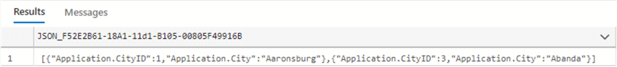 FOR JSON AUTO Unformatted