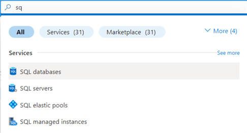 Search for SQL databases