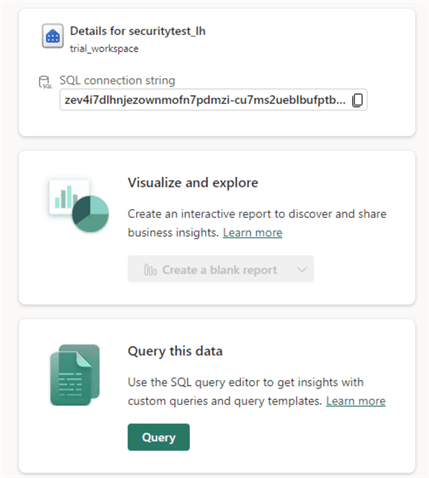 sql endpoint overview with connection string