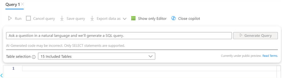 Query Editor copilot