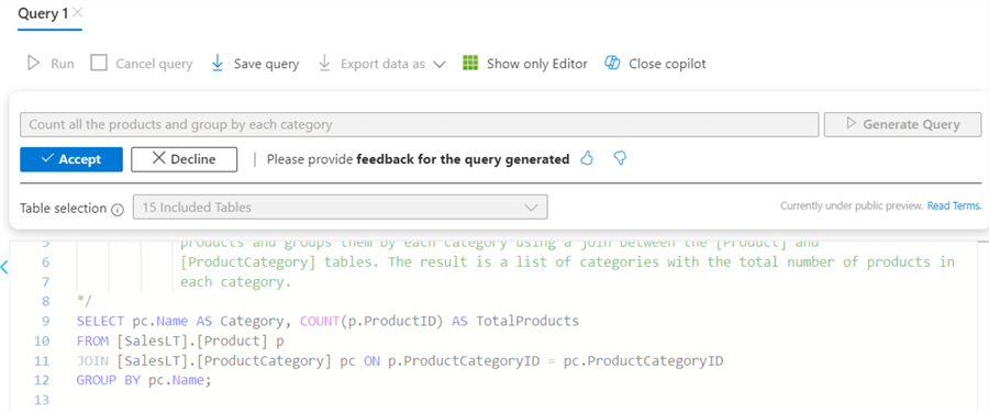 Count all the products and group by each category.