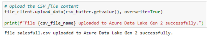 Upload File to Azure Data Lake Directory