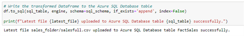 Write to SQL