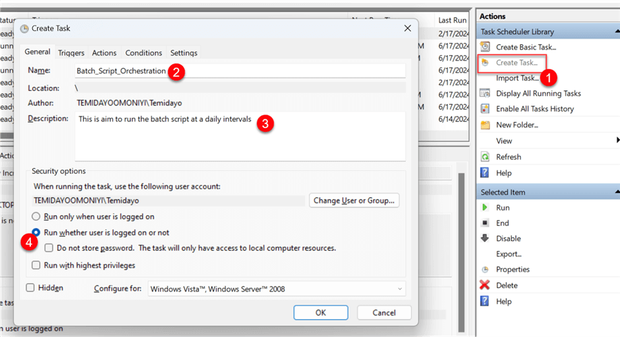 Configure Task Scheduler