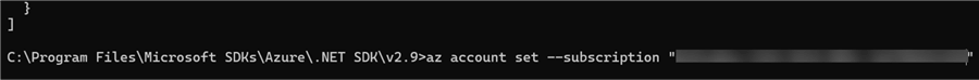 Azure CLI account Subscription