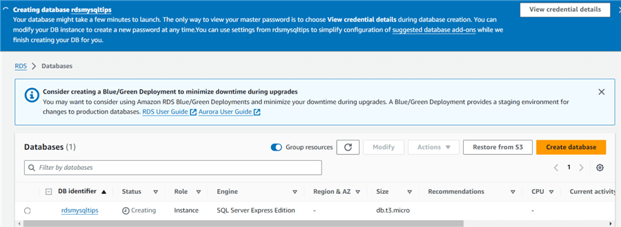 Create database