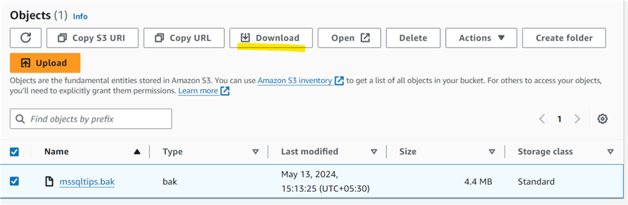 Download native backup