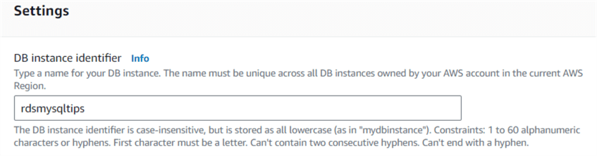 DB instance identifier