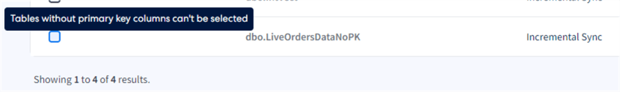 Tables without primary key columns can be selected