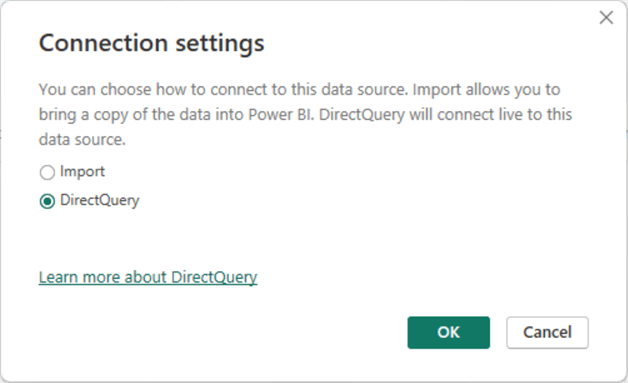 power bi connection settings