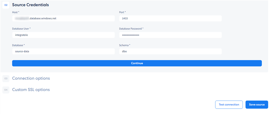 source credentials configuration