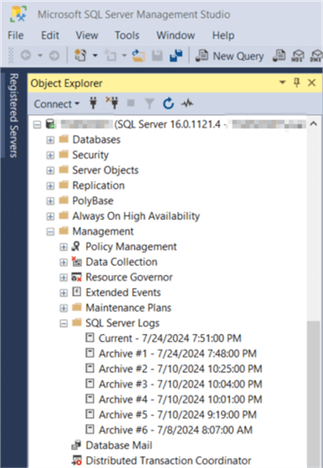 ssms object explorer