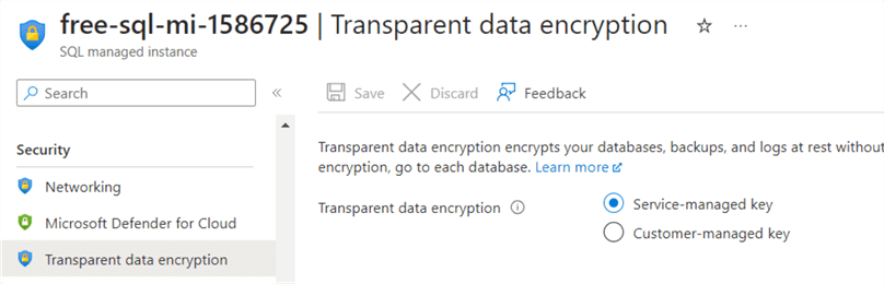 Transparent data encryption