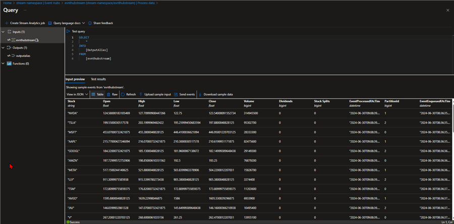 View streamed data