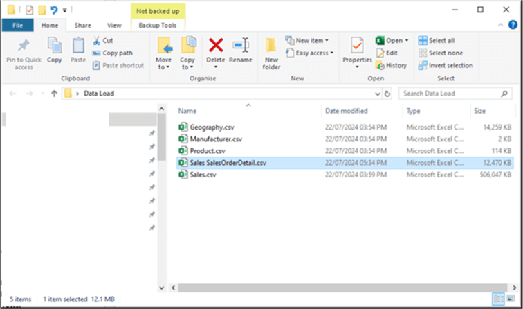 Image showing exported csv files in a local folder 2