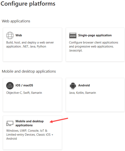add mobile and desktop app platform