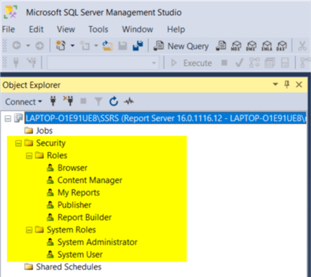 SSRS security in Management Studio