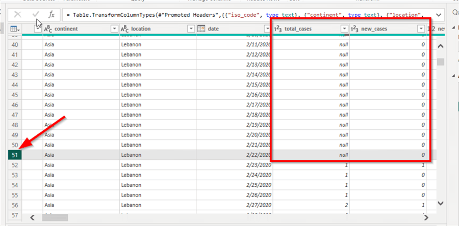 null values