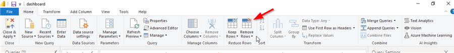 remove rows