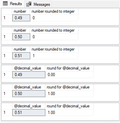 query result