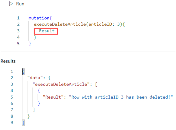 stored proc as mutation but with a result set