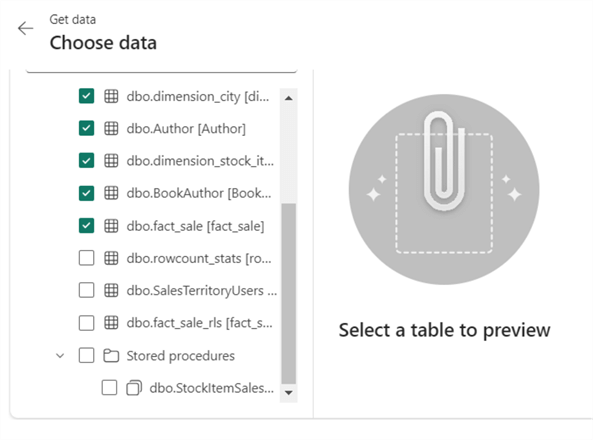 select stored proc from list