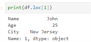 get a specific row from the dataframe