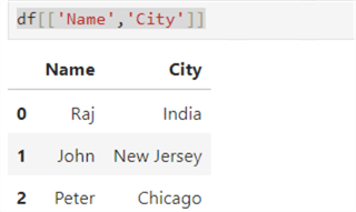 df[['Name','City']]
