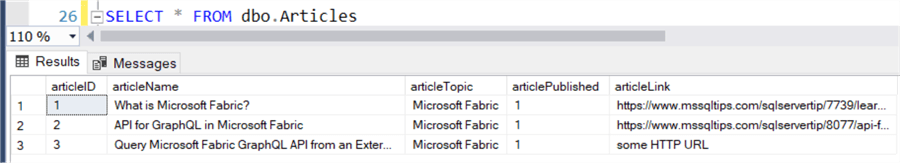 verify results in ssms