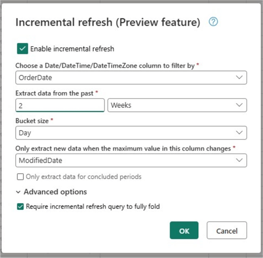 incremental refresh for dataflows gen2