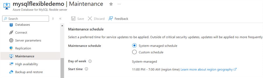 Scheduled maintenance