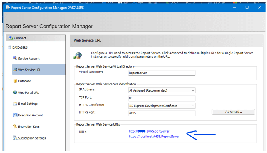 Report Server Configuration Manager