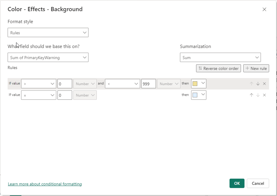 conditional formatting