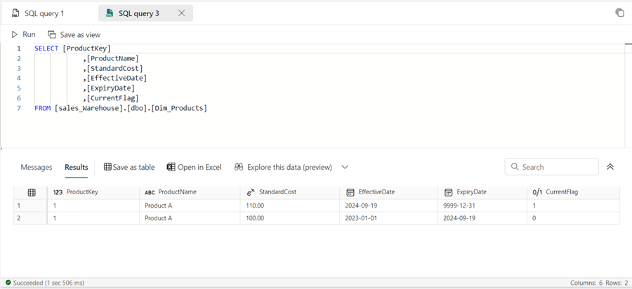 Screenshot showing SQL code to query a table 2