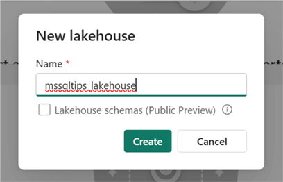 Lakehouse name