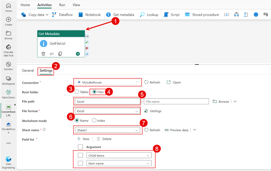 Get Metadata settings