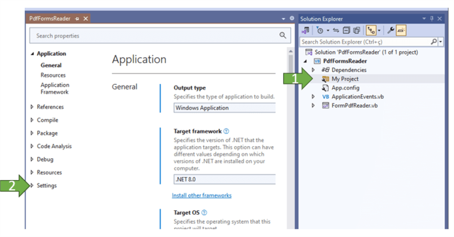 Visual Studio settings