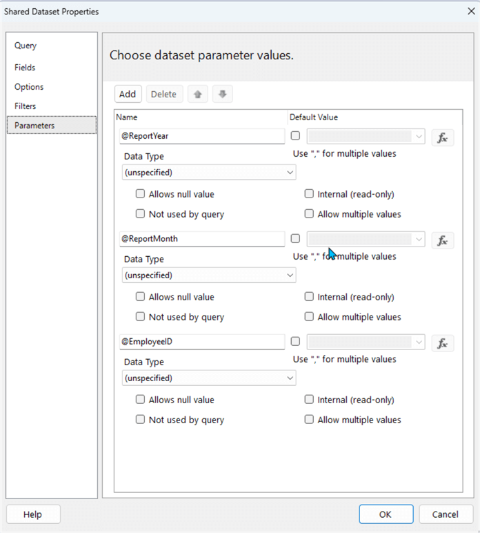 Parameter mapping