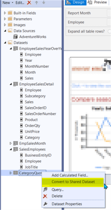 convert to shared data set