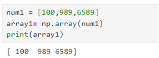 Create a Numpy array using the Numpy array