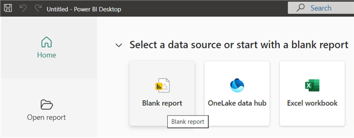 create blank report